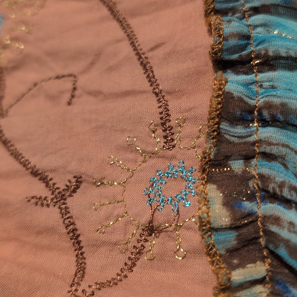 CANDIES Vintage Denim Skirt w/ Studs And Tiered Eyelet & Lace Fabric Junior's 7 - Picture 9 of 9